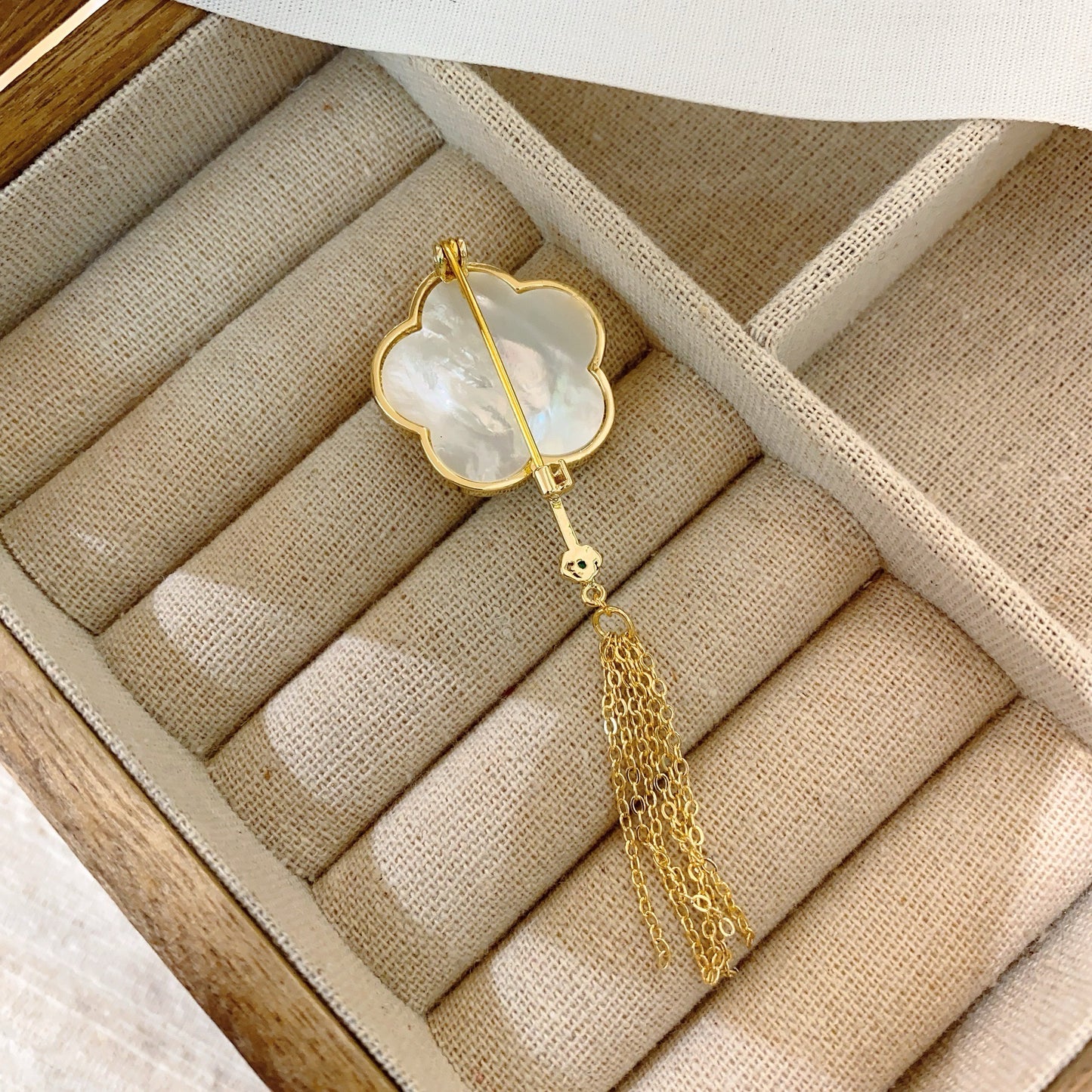 Handmade plum blossom brooch